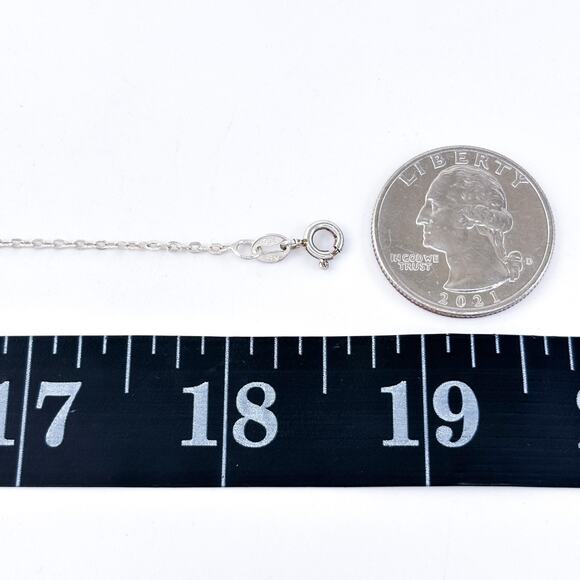 Vintage Sterling Silver 925 0.8mm Cable Chain Necklace 18.5" - Picture 2 of 3